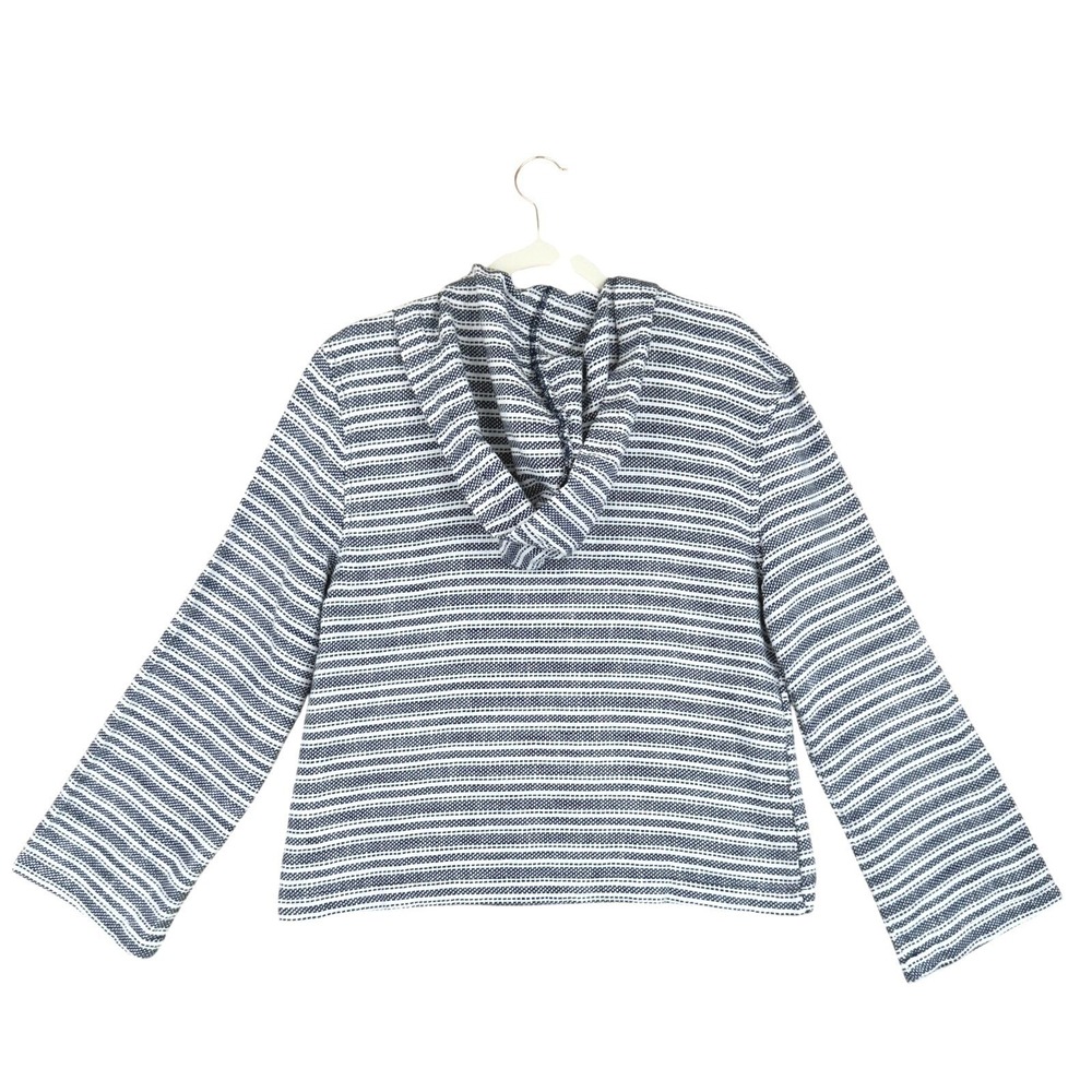 Roxy Womens Striped Poncho Baja Hoodie Size S Blue Boxy Beach Surf Boho - Picture 3 of 10